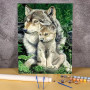 Tendresse Maternelle Louve et Louveteau Peinture par Numéro Loup