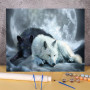 L'Équilibre Lunaire : Loups Yin & Yang Peinture par Numéro Loup