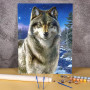 Le Loup Solitaire sous les Étoiles Peinture par Numéro Loup