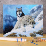 Le Duo de Loups des Sommets Peinture par Numéro Loup
