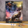 Totems : Loup Hurlant et Aigle Royal Peinture par Numéro Loup
