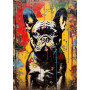 Bulldog Français Graffiti Peinture par Numéro Pop Art