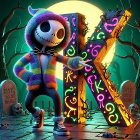 Kit Halloween Jack et l'Énigme Lumineuse de la Lettre K Peinture par Numéro Halloween