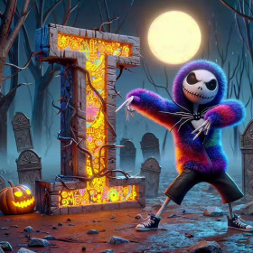 Jack Danse Macabre Fluo Peinture par Numéro Halloween
