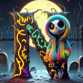 Jack Nuit Néon Peinture par Numéro Halloween