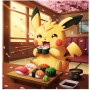 Pikachu au Pays des Sushis : Délices Japonais Peinture par Numéro Pokémon