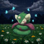 Sérénité Nocturne : Le Repos du Pokémon Plante Peinture par Numéro Pokémon