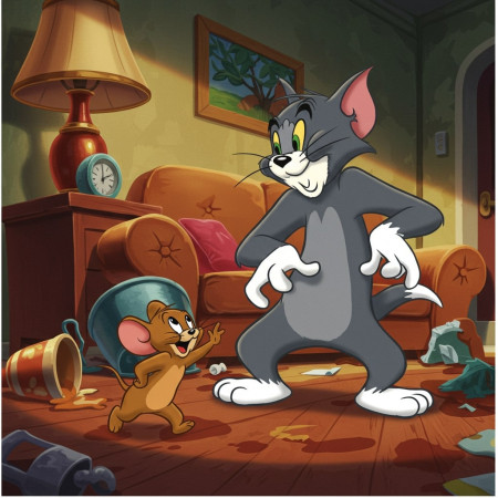 Tom et Jerry | Kit Le Défi Peinture par Numéro Enfants