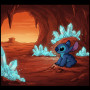 Stitch : La Grotte aux Cristaux Peinture par Numéro Stitch