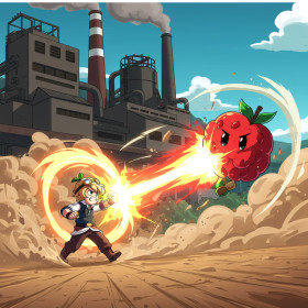 Combat Manga Le Héros et la Framboise Géante Peinture par Numéro