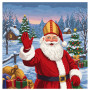 Saint Nicolas Salutation Hivernale Peinture par Numéro Noël