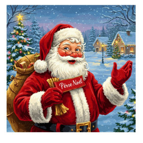 Père Noël Accueillant Peinture par Numéro Noël