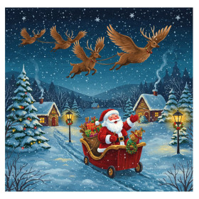 Le Vol Magique du Père Noël Peinture par Numéro Noël