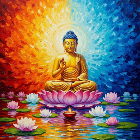 Bouddha Lumière de l'Éveil Peinture par Numéro Bouddha