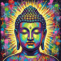Bouddha Éclat Psychédélique Peinture par Numéro Bouddha