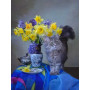 Chat Persan Curieux et Bouquet de Printemps | Kit DIY Joyeux et Ludique Peinture Par Numéro Chats