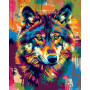 Loup Esprit Sauvage au Style Pop Art Peinture par Numéro Loup