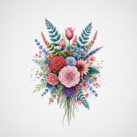 Bouquet Floral Éclatant Peinture Par Numéro Fleurs