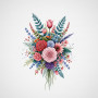 Bouquet Floral Éclatant Peinture Par Numéro Fleurs