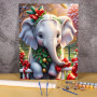 L'Éléphanteau Festif de Noël Peinture par Numéro Noël