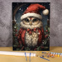Le Hibou Sage de Noël Peinture par Numéro Hibou