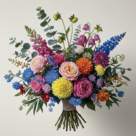 Bouquet des Champs Abondant Peinture Par Numéro Fleurs