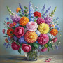 Bouquet Impressionniste Coloré Peinture Par Numéro Fleurs