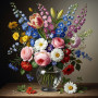 Bouquet de Fleurs des Champs Vibrant Peinture Par Numéro Fleurs
