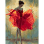 Danseuse Robe Rouge Flamboyante Peinture par Numéro Femmes