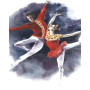 Couple de Danseurs Costume Rouge Peinture par Numéro Femmes