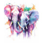 Couple d'Éléphants Aquarelle Peinture Par Numéro elephant