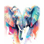Cœur d'Éléphants Aquarelle Peinture Par Numéro elephant