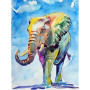 L'Éléphant Majestueux en Aquarelle Peinture Par Numéro elephant