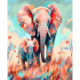 Éléphants de la Savane Pop Art Peinture Par Numéro elephant