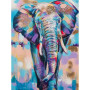 Éléphant Abstrait aux Motifs Dorés Peinture Par Numéro elephant