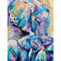 Famille Éléphant Amour Orné Peinture Par Numéro elephant