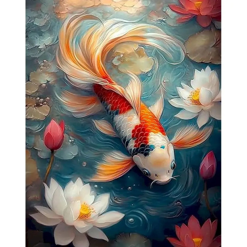 Resultat final du tableau Carpe Koï Ballet Aquatique