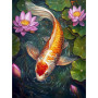 Carpe Koï Jardin de Lotus Peintures par numéros  Poissons