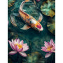 Carpe Koï Nuit Sereine Peintures par numéros  Poissons