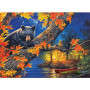 Ours Noir Nuit d'Automne au Camp Peinture par numero automne