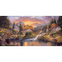 Village de Montagne Crépuscule Serein Peinture par numero automne
