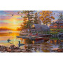 Bord de Lac Coucher de Soleil Doré Peinture par numero automne