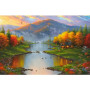 Vallée d'Automne Le Chalet au bord de l'Eau Peinture par numero automne