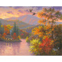 Crépuscule d'Automne Le Vol des Oies Peinture par numero automne