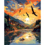 Village au Crépuscule Le Vol des Aigles Peinture par numero automne