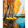 Forêt d'Automne Reflets Dorés Peinture par numero automne