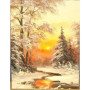 Hiver Doré Coucher de Soleil sur la Neige Peinture par numero automne