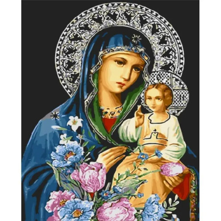 Vierge à l'Enfant Le Bouquet Divin Peinture numero vierge marie
