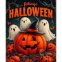 Halloween Fantômes et Citrouille Malicieuse Peinture par Numéro Halloween