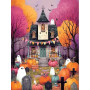 Halloween au Manoir Hanté Coloré Peinture par Numéro Halloween